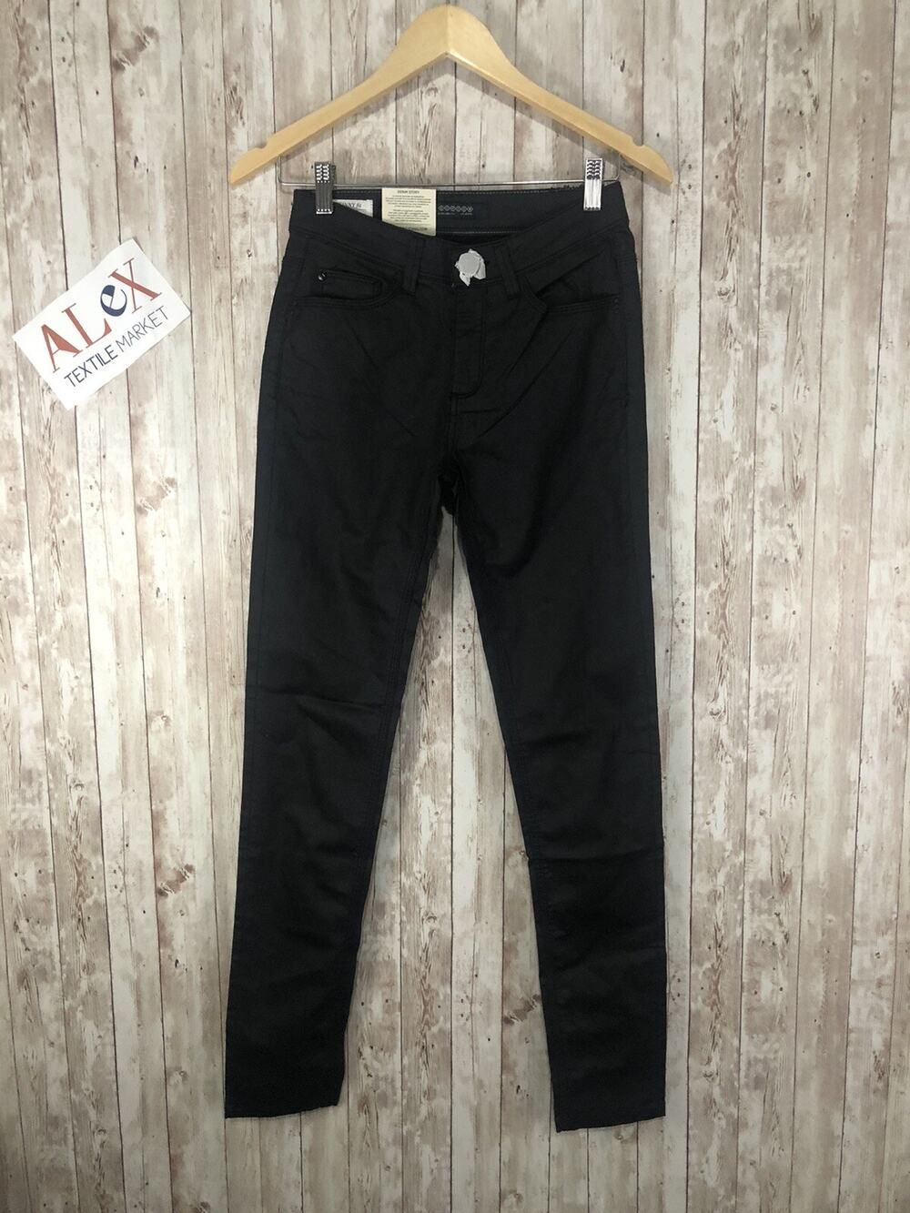 Bonobo Jeans Womens 0 Black Leather Coated Pants Skinny Leg W:24x31 N42
